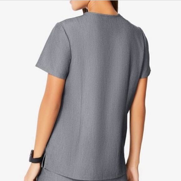 Figs Catarina One Pocket Scrub Top Gray Womens Small - Picture 4 of 12